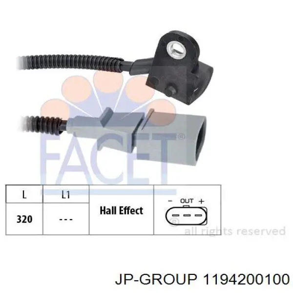 1194200100 JP Group sensor de arbol de levas