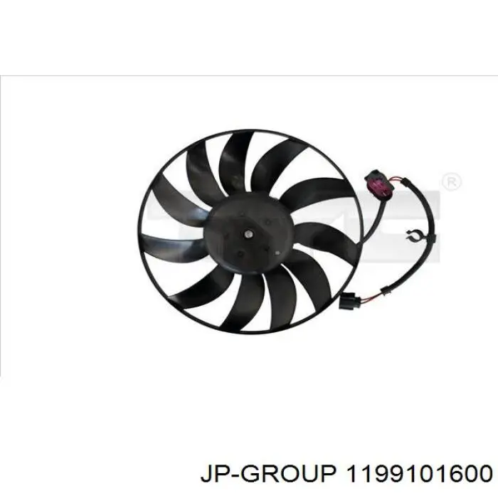 1199101600 JP Group ventilador (rodete +motor refrigeración del motor con electromotor, izquierdo)