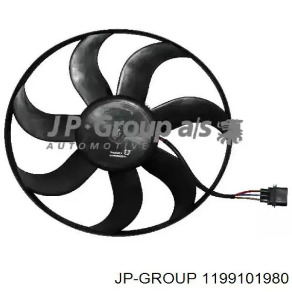 Ventilador de refrigeración completo derecho (motor y hélice) 1199101980 JP Group