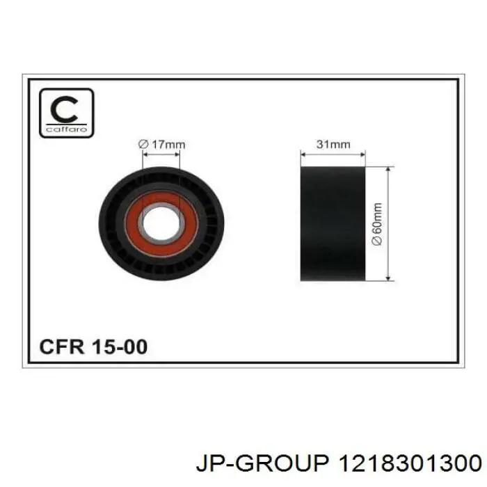 1218301300 JP Group polea inversión / guía, correa poli v