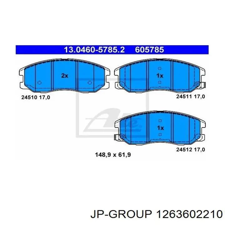 1263602210 JP Group pastillas de freno delanteras