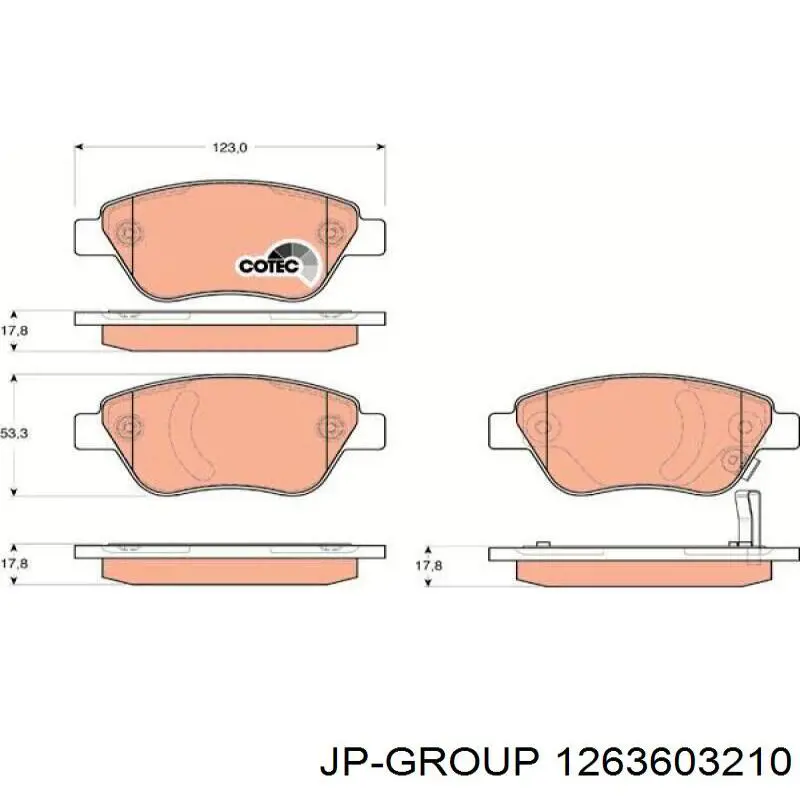 1263603210 JP Group pastillas de freno delanteras