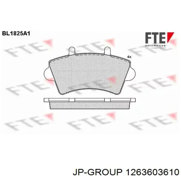 1263603610 JP Group pastillas de freno delanteras