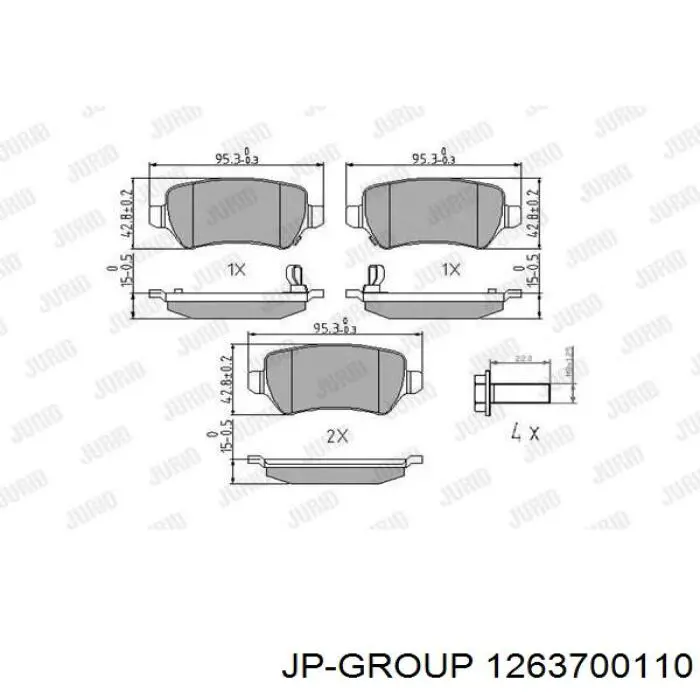 Comprar 1263700110 JP Group Pastillas de freno traseras