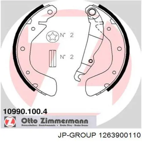 1263900110 JP Group zapatas de frenos de tambor traseras
