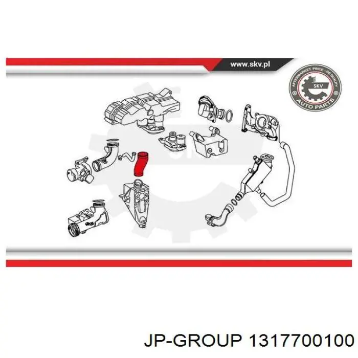 1317700100 JP Group tubo intercooler superior