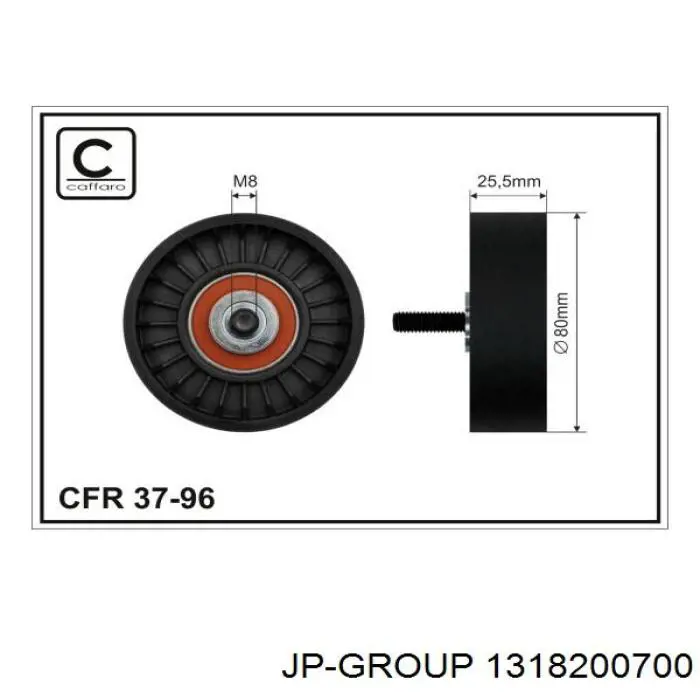 1318200700 JP Group tensor de correa, correa poli v