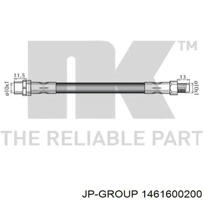 1461600200 JP Group latiguillo de freno delantero