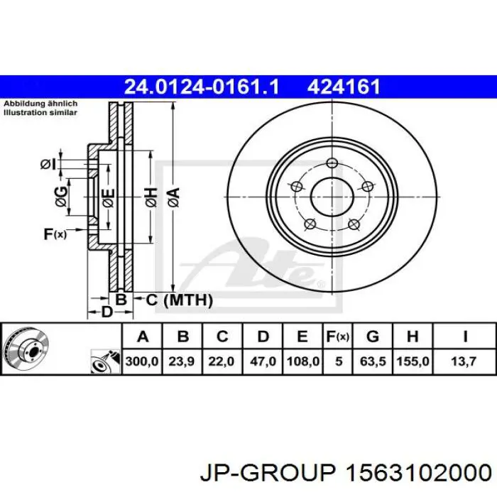 Freno de disco delantero Jaguar X-type CF1