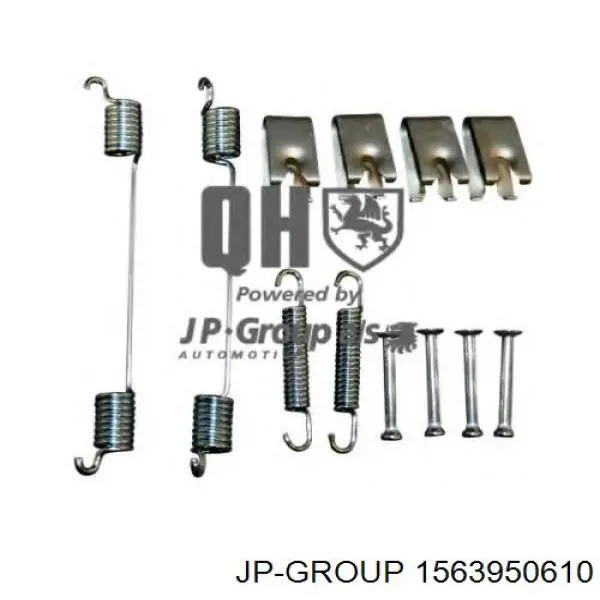 1563950610 JP Group kit de montaje, zapatas de freno traseras