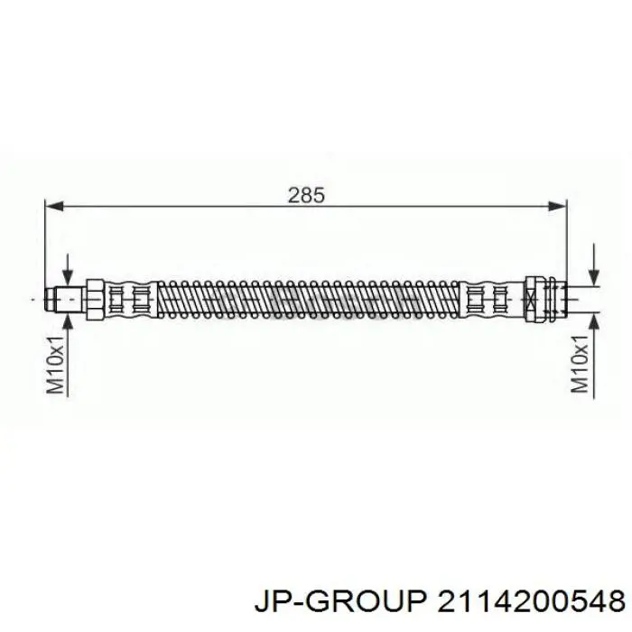 2114200548 JP Group tubo flexible de frenos trasero