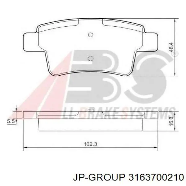 3163700210 JP Group pastillas de freno traseras