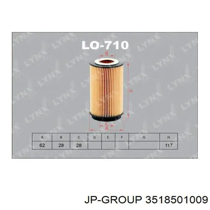 3518501009 JP Group filtro de aceite