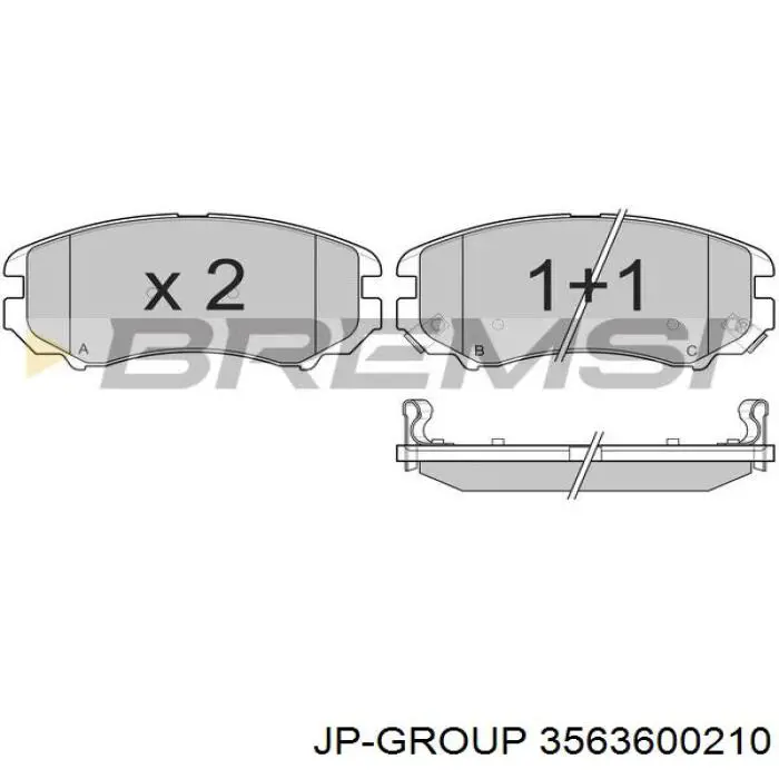 3563600210 JP Group pastillas de freno delanteras