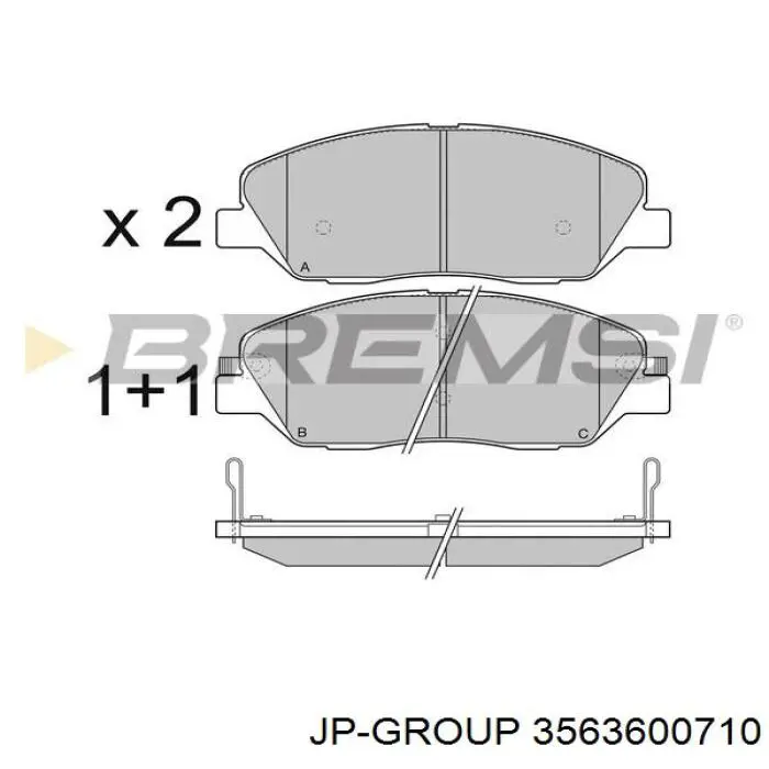3563600710 JP Group pastillas de freno delanteras