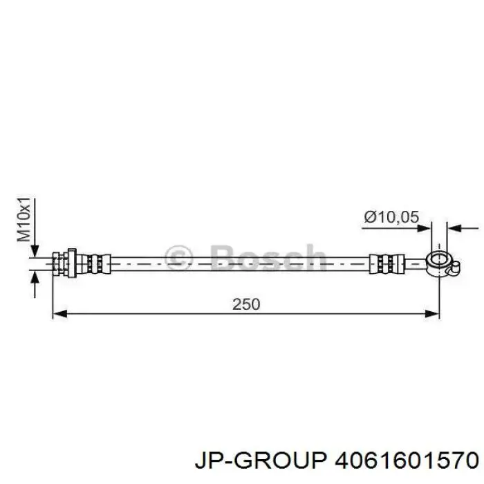 4061601570 JP Group tubo flexible de frenos delantero izquierdo