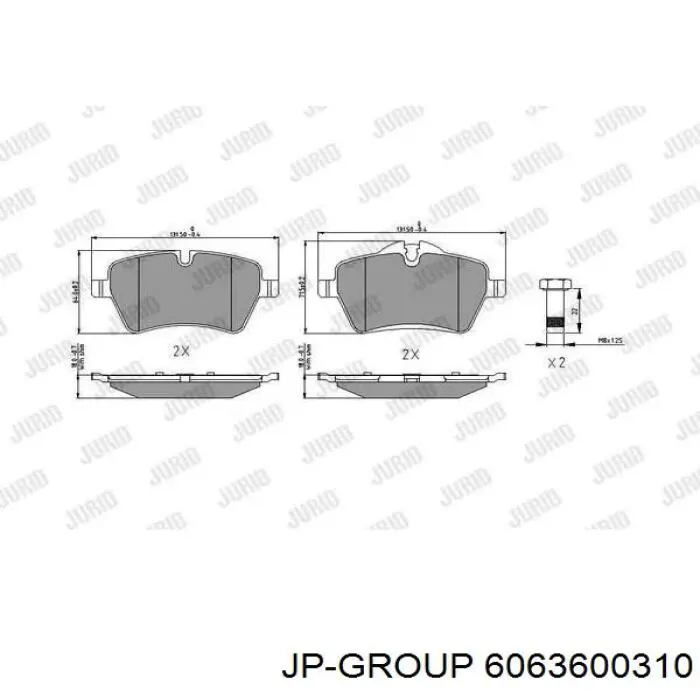 6063600310 JP Group pastillas de freno delanteras