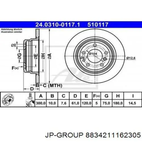Disco de freno trasero BMW 5 E34