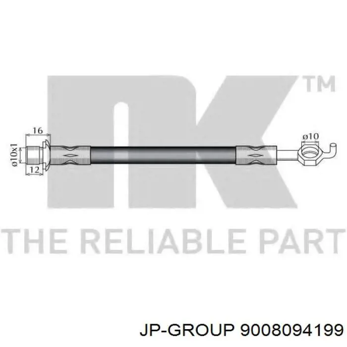 9008094199 JP Group tubo flexible de frenos trasero derecho