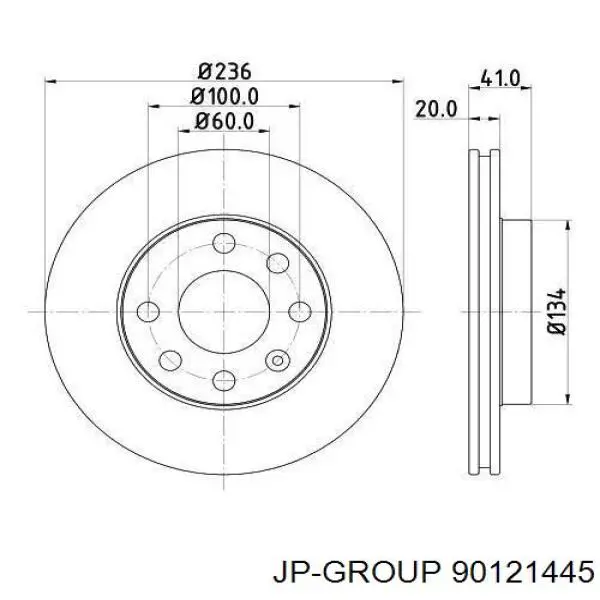 Freno de disco delantero Opel Astra 51, 52, F35, M35