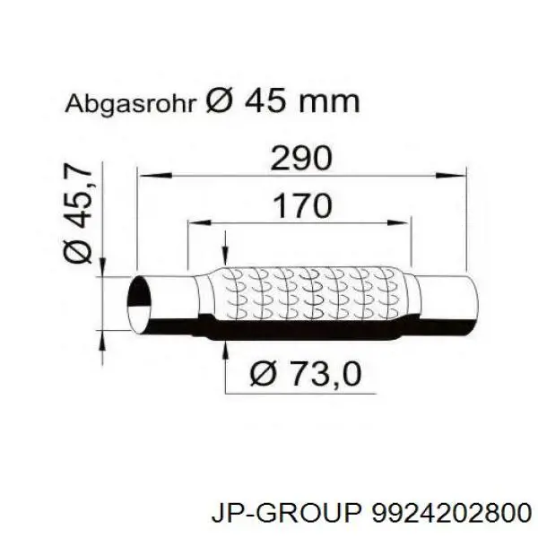 9924202800 JP Group chapa ondulada del silenciador