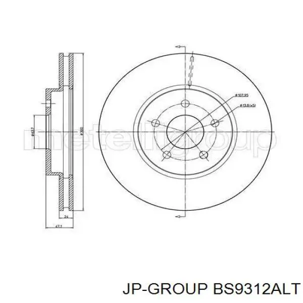 Freno de disco delantero Jaguar X-type CF1