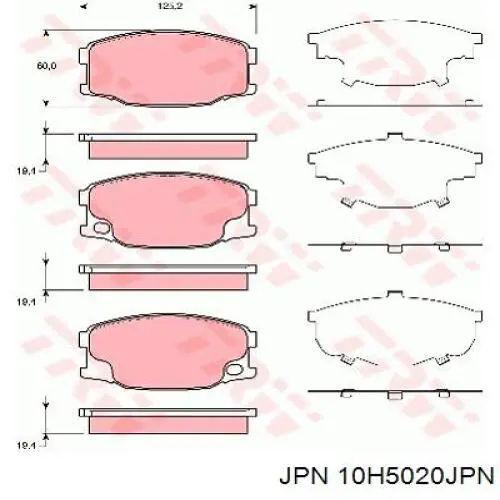 10H5020-JPN JPN pastillas de freno delanteras