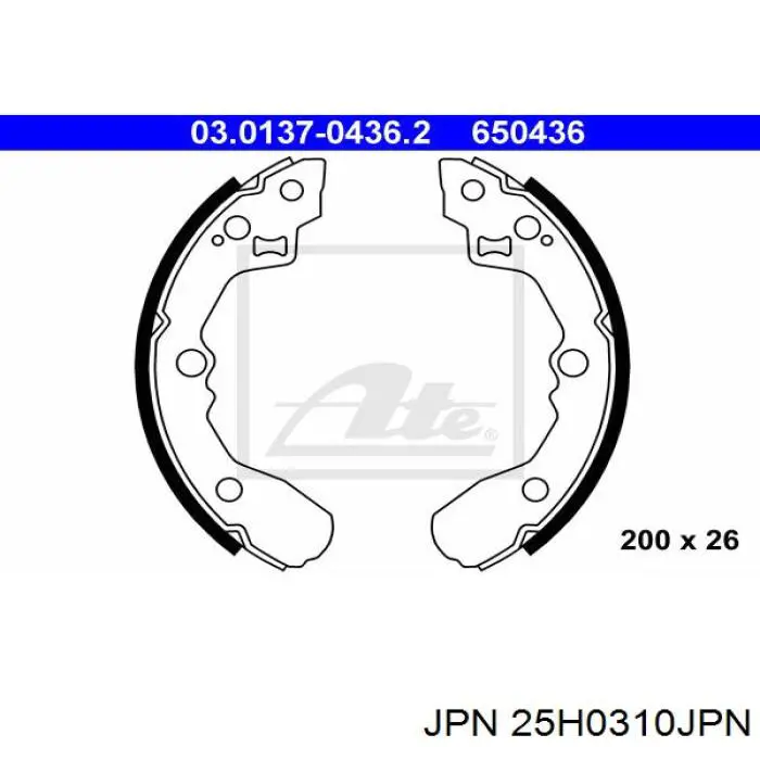 25H0310JPN JPN zapatas de frenos de tambor traseras