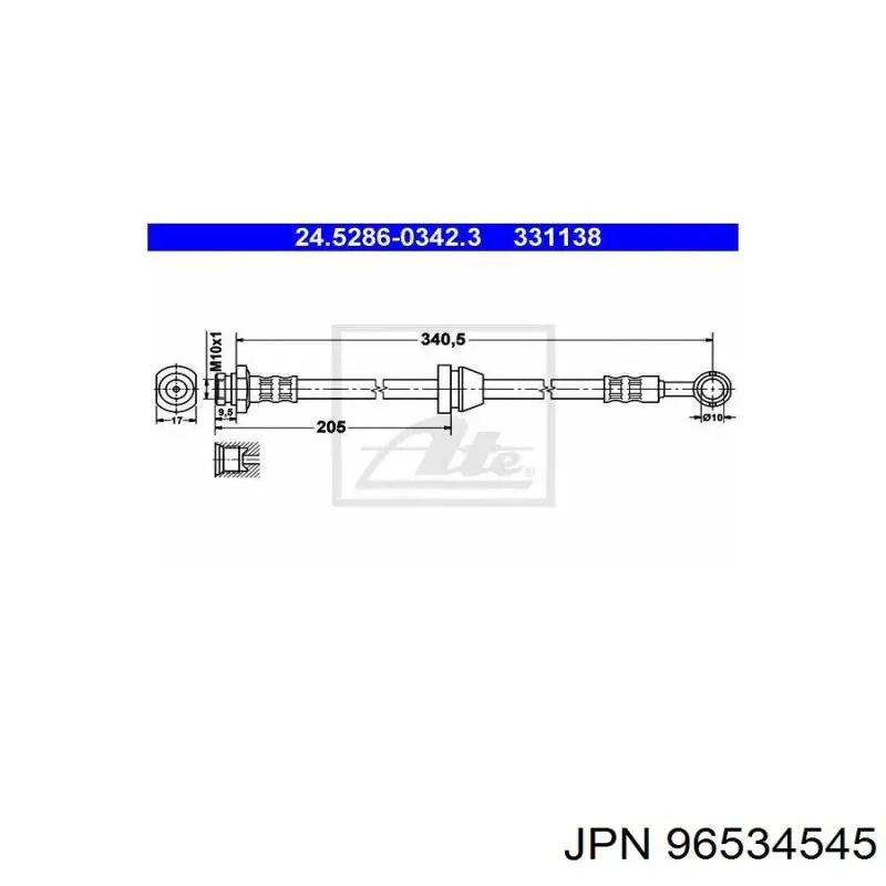 96534545 JPN latiguillo de freno delantero