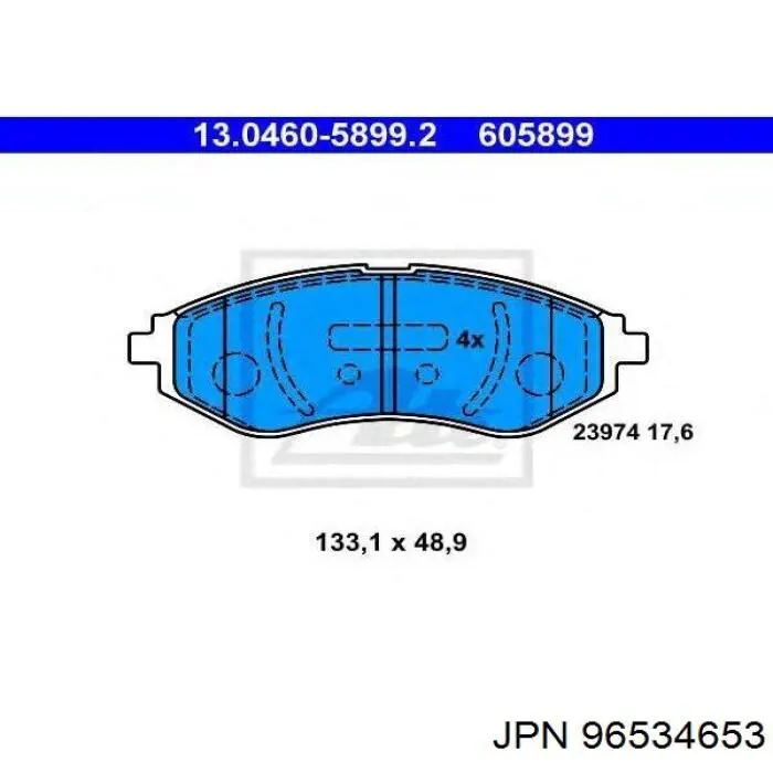 96534653 JPN pastillas de freno delanteras