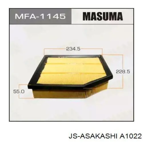 Filtro de aire A1022 JS Asakashi