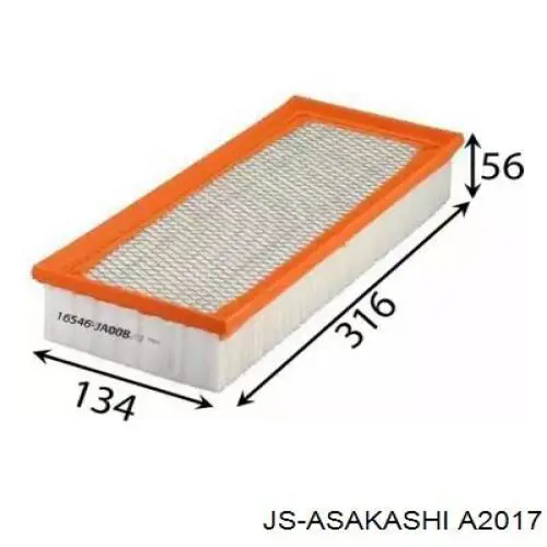 A2017 JS Asakashi Filtro de aire de motor