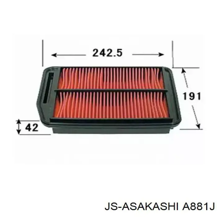 A881J JS Asakashi filtro de aire