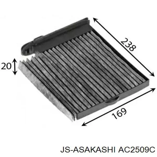 AC2509C JS Asakashi filtro de habitáculo