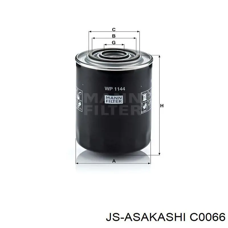 C0066 JS Asakashi Filtro aceite