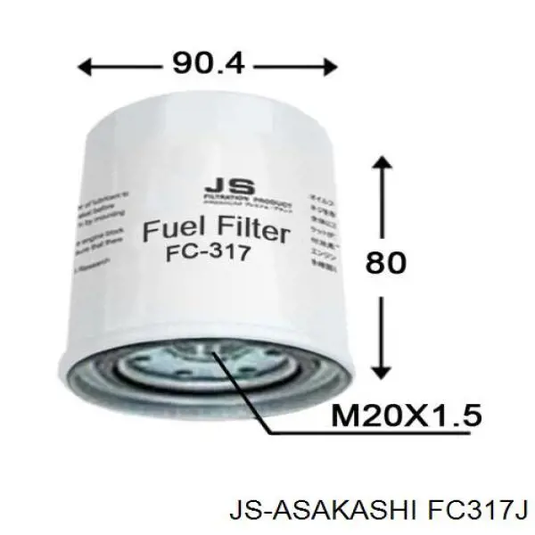 FC317J JS Asakashi filtro combustible