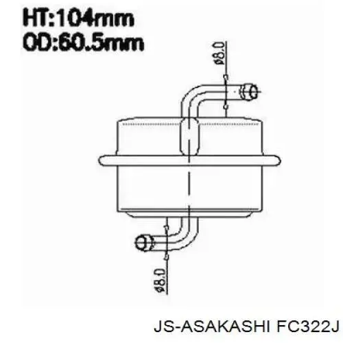 FC322J JS Asakashi filtro de combustible