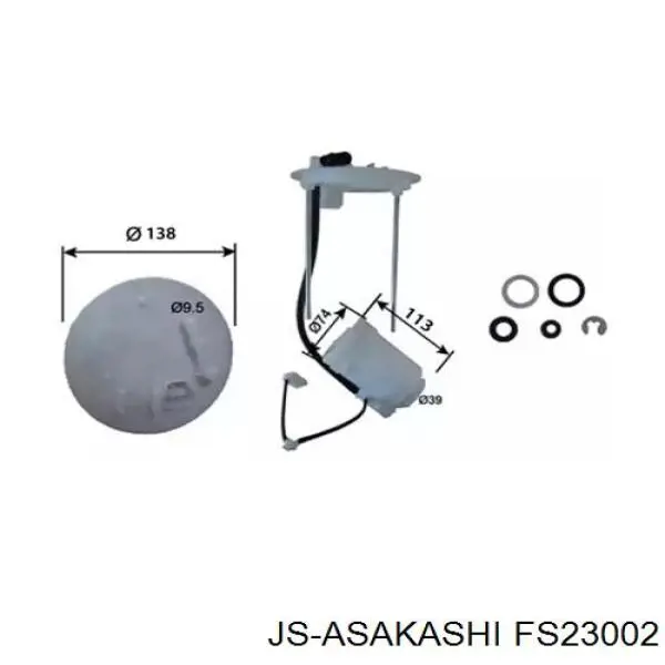 Filtro de combustible FS23002 JS Asakashi