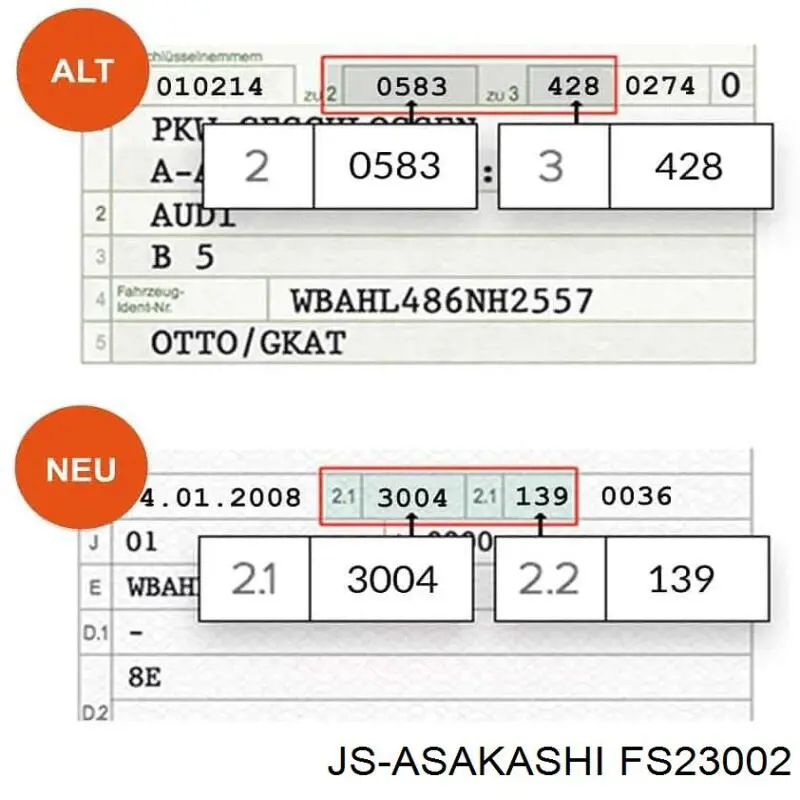 FS23002 JS Asakashi Filtro de gasolina