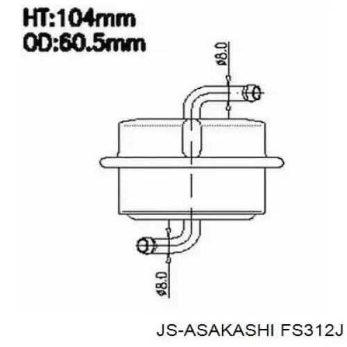 FS312J JS Asakashi filtro combustible