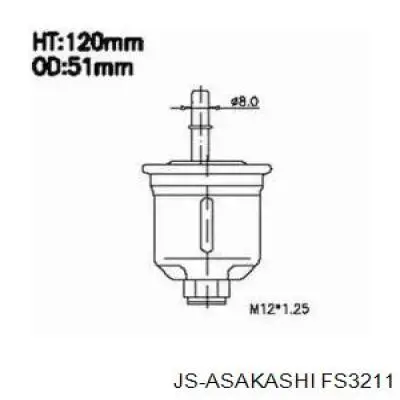 FS3211 JS Asakashi filtro combustible