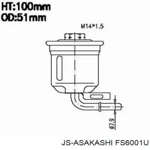Filtro de combustible FS6001U JS Asakashi