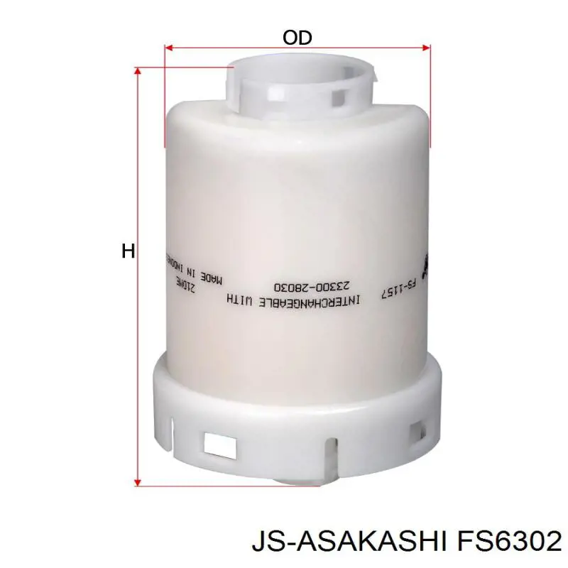 FS6302 JS Asakashi filtro combustible