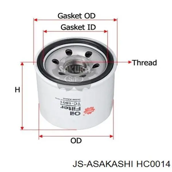 HC0014 JS Asakashi Filtro hidráulico transmisión automática