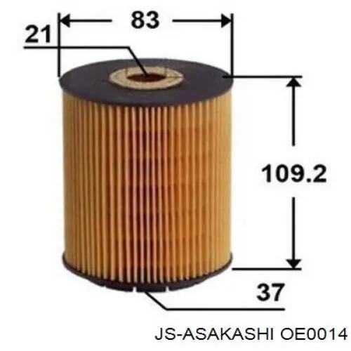 OE0014 JS Asakashi filtro de aceite