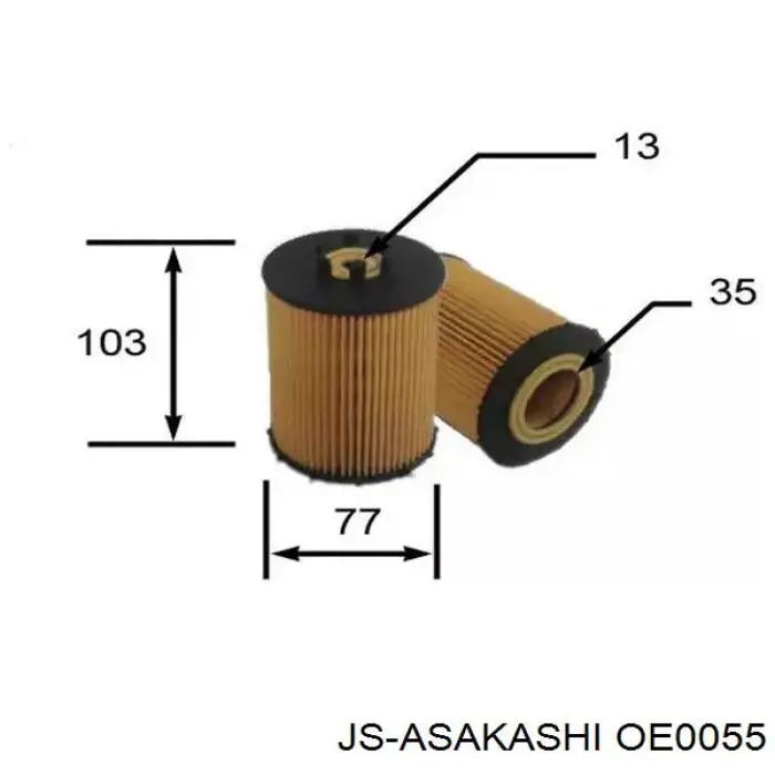 OE0055 JS Asakashi filtro de aceite