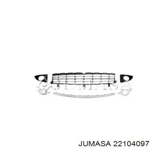 Rejilla de ventilación, parachoques delantero, central para Renault Scenic (JM0)