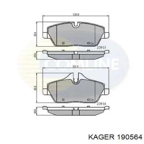 19-0564 Kager cable de freno de mano trasero derecho/izquierdo