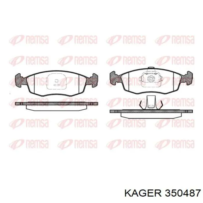 350487 Kager pastillas de freno delanteras