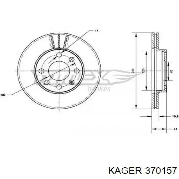 Freno de disco delantero Opel Astra 51, 52, F35, M35